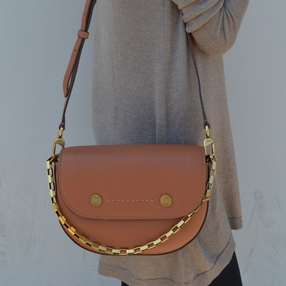 J. Crew Leather Crossbody Bag with Gold Accents